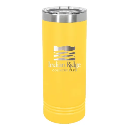 22 OZ. YELLOW POLAR CAMEL STAINLESS SKINNY TUMBLER WITH SLIDER LID